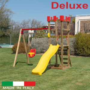 Torre Singola Deluxe con altalena con n.1 sedile a gabbia