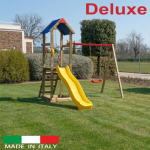 Torre Singola Deluxe con tetto + altalena con n.1 sedile libero