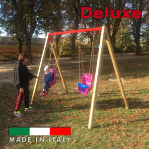 Altalena con due sedili a gabbia deluxe