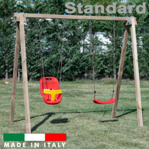 Altalena con un sedile a gabbia e un sedile libero Standard