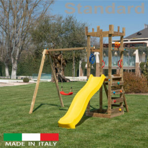 Torre Singola Standard con arrampicata + altalena con n.1 sedile libero