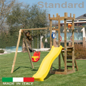 Torre Singola Standard con altalena con n.1 sedile a gabbia