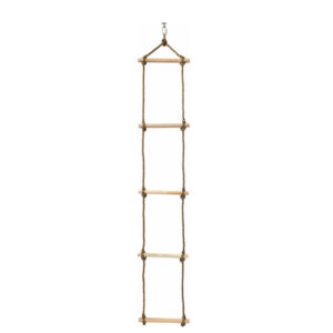 Scala in corda con pioli in legno