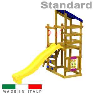 Torre doppia con tetto scivolo e gioco tris standard