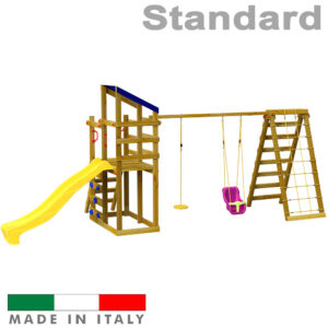 Torre doppia con tetto arrampicata un disco un sedile a gabbia e sartia standard