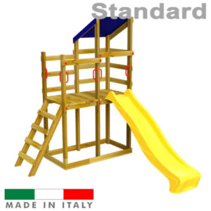 Torre doppia con tetto e scivolo standard